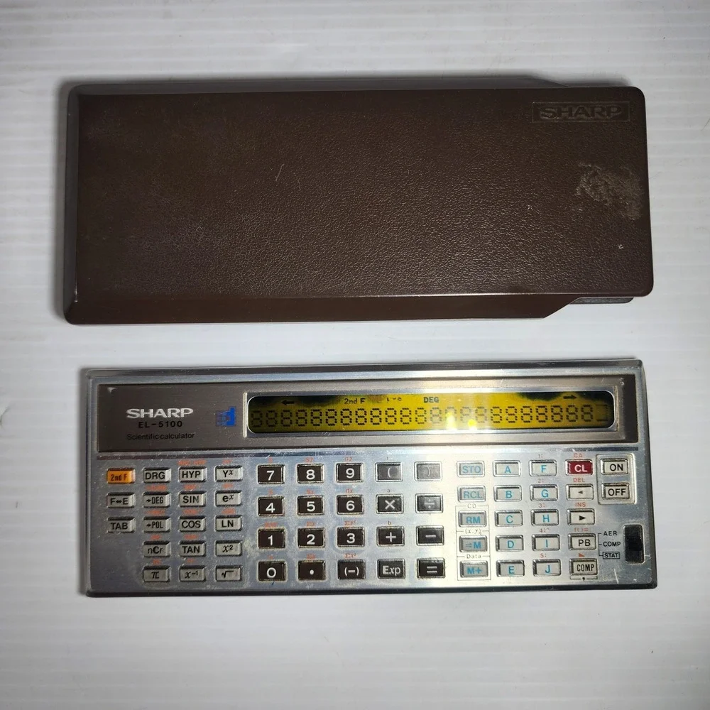 READ Sharp EL-5100 Scientific Calculator with‎ Cover Rare Vintage DISPLAY ISSUE